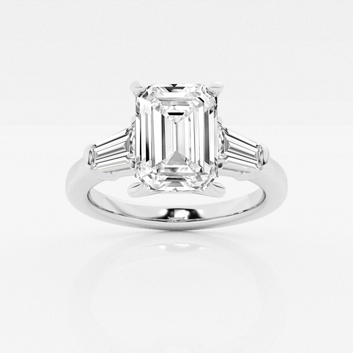 Badgley Mischka Near-Colorless 3 3/4 ctw Emerald Lab Grown Diamond  Engagement Ring